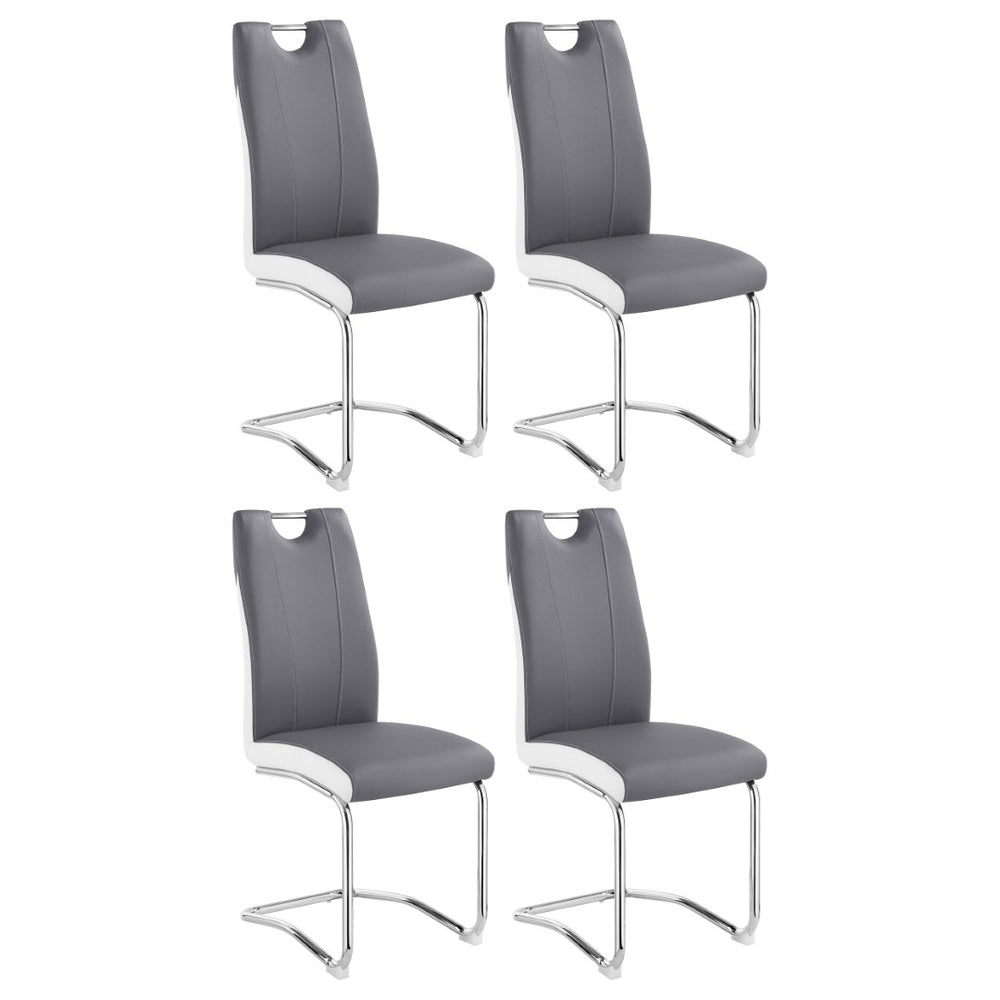 English Elm Jernigan Two-tone Leatherette Cantilever Dining Chairs with Chrome Base Set of 4 B062S01428