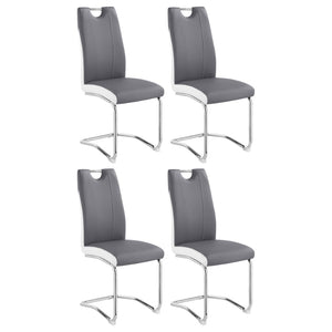 English Elm Jernigan Two-tone Leatherette Cantilever Dining Chairs with Chrome Base Set of 4 B062S01428