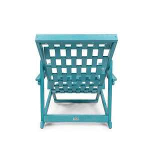 English Elm Pinecrest Outdoor Folding Lounge Chair Recycled Hdpe Reclining Patio Seat with Cushion Teal B2745P409693