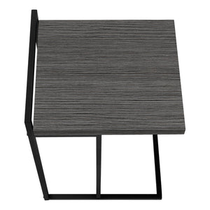 English Elm Accent Table - Sleek C-Shaped Design, Portable Grey Laminate Top With Black Metal Base For Modern Living B2710P219373