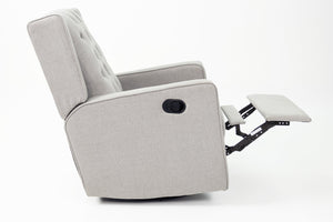 English Elm Swivel Manual Motion Glider Recliner with Diamond Tufted Back, Square Arms & 360° Comfort Rotation Light Gray 31 L x 30 W x 26 H B089P240470