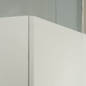 English Elm Wardrobe/Storage Cabinet White — Slim Engineered Wood Organizer with Concealed Doors & Adjustable Shelves B356P402594