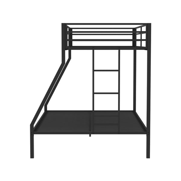 English Elm Metal Twin Over Full Bunk Bed Steel Frame with Guardrails for Kids or Guest Rooms Black B016P469271