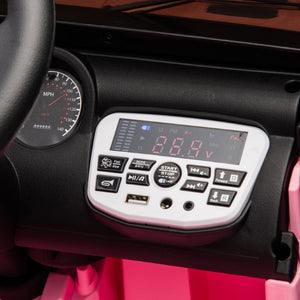 English Elm 24v Kids Electric Ride on Car with Parental Remote Dual Motors and Four Wheel Suspension Pink W1578P208320