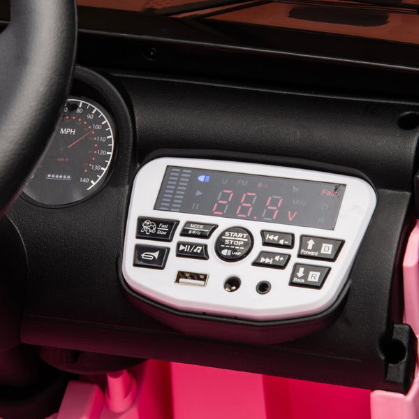English Elm 24v Kids Electric Ride on Car with Parental Remote Dual Motors and Four Wheel Suspension Pink W1578P208320