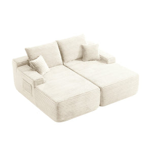 English Elm 75"cloud Plush Fabric Double Chaise Sectional Deep Seat Sofa for Modern Living Room W3975S00056