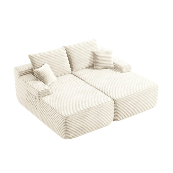 English Elm 75"cloud Plush Fabric Double Chaise Sectional Deep Seat Sofa for Modern Living Room W3975S00056