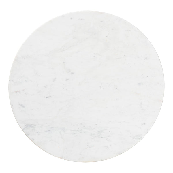 Baxton Studio Baxton Akanji Round Marble Coffee Table With Hand-Forged Hammered Steel Base, Rustic Modern Flair FUR6879-Marble Top Hammer Round-CT