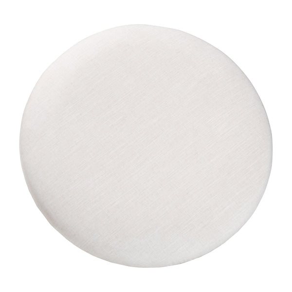Baxton Studio Baxton Fumiye Round Cocktail Ottoman — Hand-Forged Gold Steel Base, Plush Cotton Seat, 30" Diameter FUR6884-Upholstered Hammer Base-Ottoman