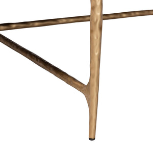 Baxton Studio Baxton Akanji Marble Coffee Table — Hand-Forged Hammered Steel Frame, Square Rustic Modern Accent FUR6885-Natural Marble Top Square-CT