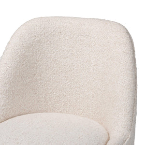 Baxton Studio Baxton Nalima Boucle Dining Chair — Handcrafted Wingback With Hammered Gold Metal Frame, Plush Seat FUR6888-Upholstered/Metal Frame-DC