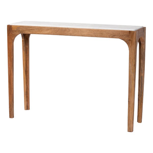 Baxton Studio Baxton Lluvia Slim Marble Console Table With Mango Wood Frame, Handcrafted Raised Top Accent FUR6894-Natural Marble Top-Console Table
