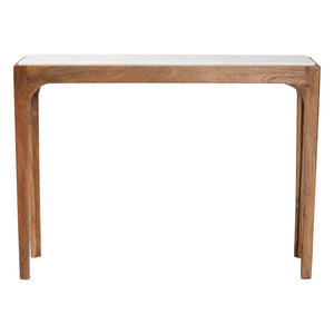 Baxton Studio Baxton Lluvia Slim Marble Console Table With Mango Wood Frame, Handcrafted Raised Top Accent FUR6894-Natural Marble Top-Console Table