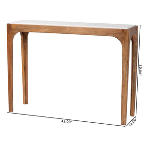Baxton Studio Baxton Lluvia Slim Marble Console Table With Mango Wood Frame, Handcrafted Raised Top Accent FUR6894-Natural Marble Top-Console Table