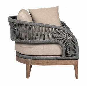 English Elm Orbit Outdoor Lounge Chair Eucalyptus Hardwood Woven Rope Resort Patio Seating B2736P464823