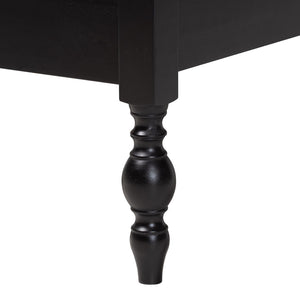 Baxton Studio Baxton Studio Callison Farmhouse Spindle Bed Set with Dresser and Nightstands for Bedroom Black Eniola-Black-Twin 4PC Bedroom Set