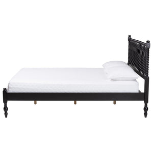 Baxton Studio Baxton Studio Callison Solid Wood Spindle Platform Bed Farmhouse Style No Box Spring Black MG0259-Black-Full