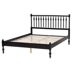Baxton Studio Baxton Studio Callison Solid Wood Spindle Platform Bed Farmhouse Style No Box Spring Black MG0259-Black-Full