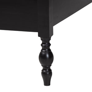 Baxton Studio Baxton Studio Callison Solid Wood Spindle Bed Farmhouse Spoked Headboard No Box Spring Black MG0259-Black-Queen