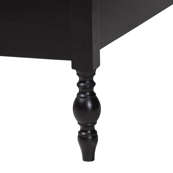 Baxton Studio Baxton Studio Denita Farmhouse Spindle Bedroom Collection with Dresser Chest and Nightstand Black Subira-Black-Full 4PC Bedroom Set