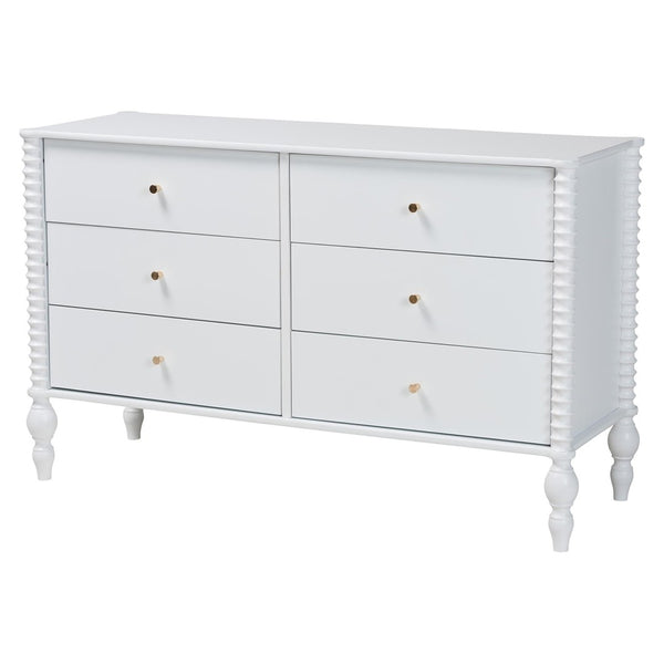 Baxton Studio Baxton Studio Callison Solid Wood Farmhouse Spindle Bedroom Set with Platform Bed and Storage White Farai-White-Twin 5PC Bedroom Set