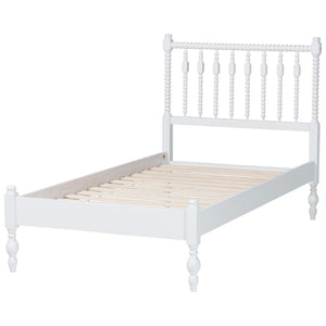 Baxton Studio Baxton Studio Callison Solid Wood Spindle Bed Farmhouse Style No Box Spring Needed White MG0259-White-Twin