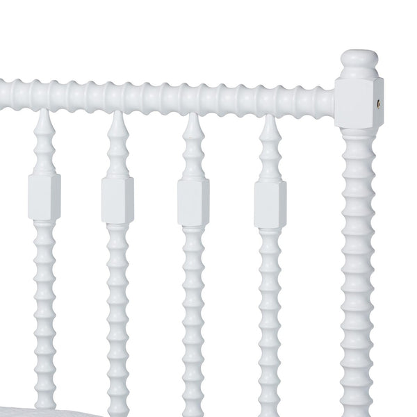 Baxton Studio Baxton Studio Callison Solid Wood Spindle Bed Farmhouse Style No Box Spring Needed White MG0259-White-Twin