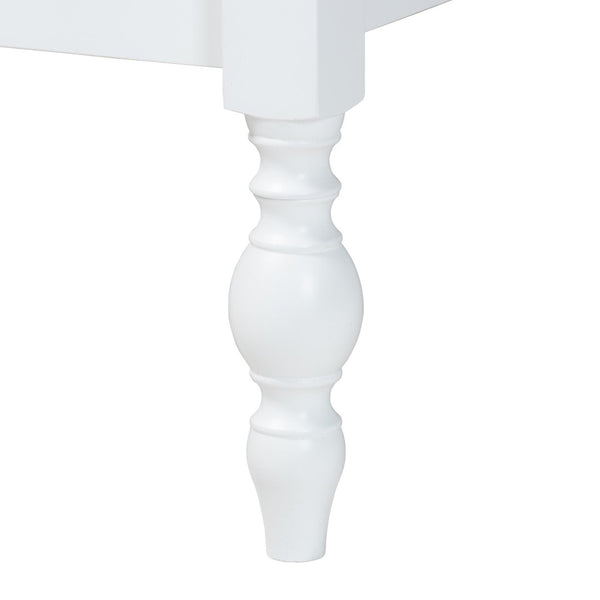 Baxton Studio Baxton Studio Callison Solid Wood Spindle Bed Farmhouse Style No Box Spring Needed White MG0259-White-Twin