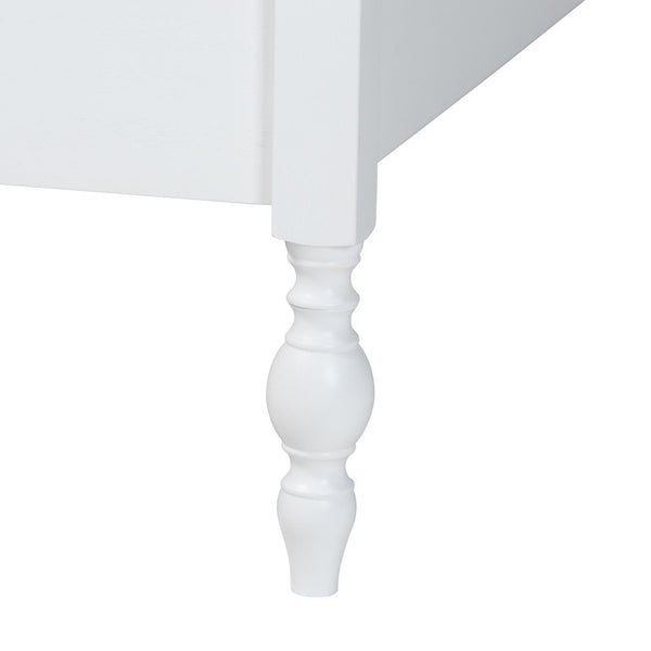 Baxton Studio Baxton Studio Callison Solid Wood Spindle Platform Bed Farmhouse Style No Box Spring White MG0259-White-Full