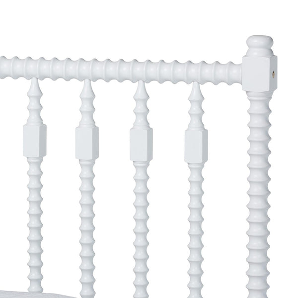 Baxton Studio Baxton Studio Callison Spindle Platform Bed Set with 6-drawer Dresser and Nightstands White Tamika-White-Queen 4PC Bedroom Set