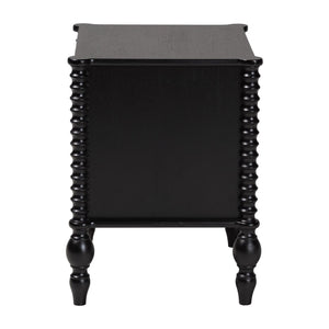 Baxton Studio Baxton Studio Callison Solid Wood 2-drawer Farmhouse Nightstand with Spindle Detail Black MG9020-Black-2DW-NS