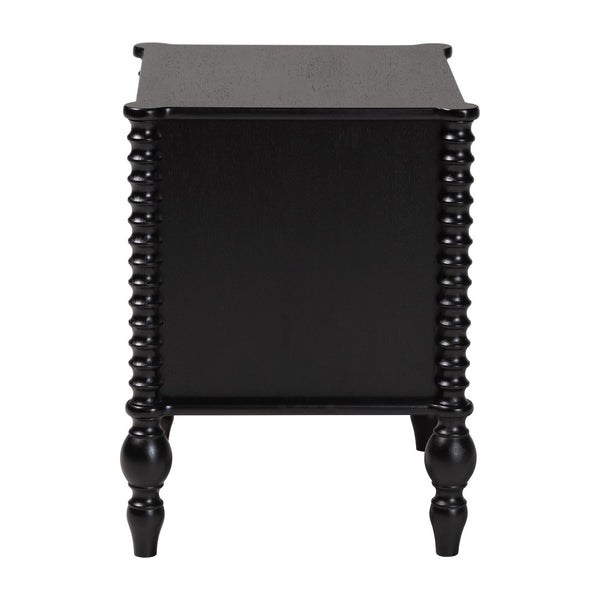 Baxton Studio Baxton Studio Callison Solid Wood 2-drawer Farmhouse Nightstand with Spindle Detail Black MG9020-Black-2DW-NS