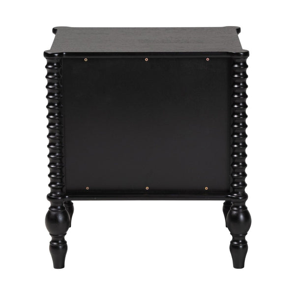 Baxton Studio Baxton Studio Callison Solid Wood 2-drawer Farmhouse Nightstand with Spindle Detail Black MG9020-Black-2DW-NS