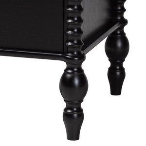 Baxton Studio Baxton Studio Callison Solid Wood 2-drawer Farmhouse Nightstand with Spindle Detail Black MG9020-Black-2DW-NS