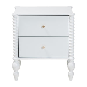 Baxton Studio Baxton Studio Callison Solid Wood 2-drawer Farmhouse Nightstand with Spindle Detail White MG9020-White-2DW-NS