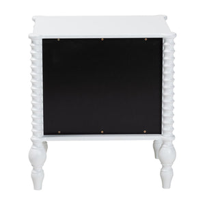 Baxton Studio Baxton Studio Callison Solid Wood 2-drawer Farmhouse Nightstand with Spindle Detail White MG9020-White-2DW-NS