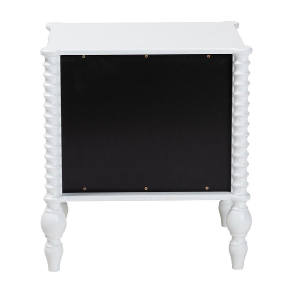 Baxton Studio Baxton Studio Callison Solid Wood 2-drawer Farmhouse Nightstand with Spindle Detail White MG9020-White-2DW-NS