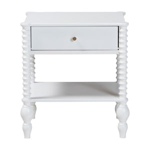 Baxton Studio Baxton Studio Callison Solid Wood Farmhouse Nightstand with Drawer Open Shelf Spindle Detail White MG9020-White-1DW-NS