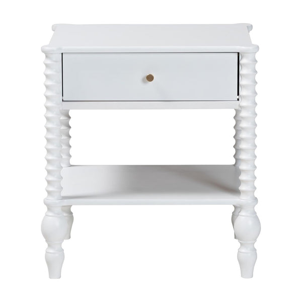 Baxton Studio Baxton Studio Callison Solid Wood Farmhouse Nightstand with Drawer Open Shelf Spindle Detail White MG9020-White-1DW-NS