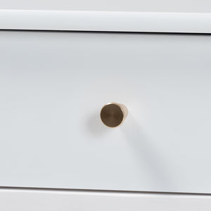 Baxton Studio Baxton Studio Callison Solid Wood Farmhouse Nightstand with Drawer Open Shelf Spindle Detail White MG9020-White-1DW-NS