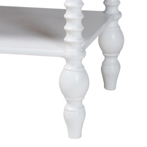 Baxton Studio Baxton Studio Callison Solid Wood Farmhouse Nightstand with Drawer Open Shelf Spindle Detail White MG9020-White-1DW-NS