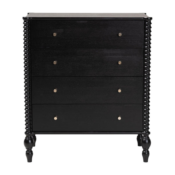 Baxton Studio Baxton Studio Callison Solid Wood Farmhouse Chest with Spindle Detail and Four Drawers Black MG9020-Black-4DW-Chest