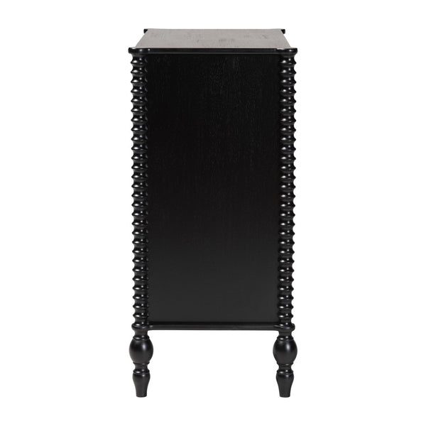 Baxton Studio Baxton Studio Callison Solid Wood Farmhouse Chest with Spindle Detail and Four Drawers Black MG9020-Black-4DW-Chest