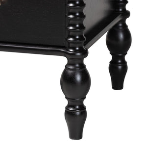Baxton Studio Baxton Studio Callison Solid Wood Farmhouse Chest with Spindle Detail and Four Drawers Black MG9020-Black-4DW-Chest