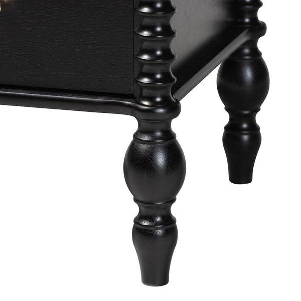 Baxton Studio Baxton Studio Callison Solid Wood Farmhouse Chest with Spindle Detail and Four Drawers Black MG9020-Black-4DW-Chest