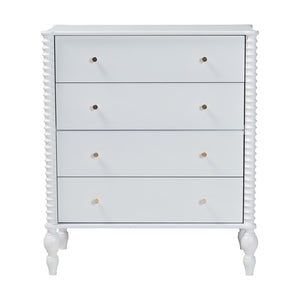Baxton Studio Baxton Studio Callison Solid Wood Farmhouse Chest with Spindle Detail and Four Drawers White MG9020-White-4DW-Chest