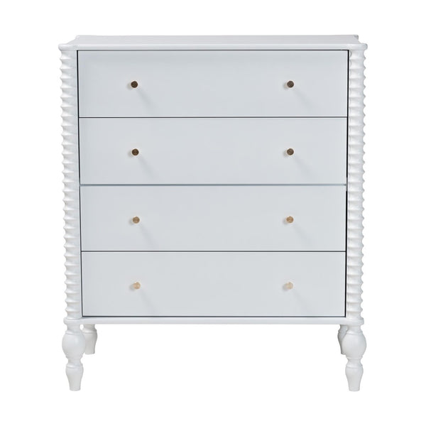 Baxton Studio Baxton Studio Callison Solid Wood Farmhouse Chest with Spindle Detail and Four Drawers White MG9020-White-4DW-Chest