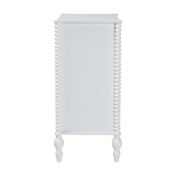 Baxton Studio Baxton Studio Callison Solid Wood Farmhouse Chest with Spindle Detail and Four Drawers White MG9020-White-4DW-Chest