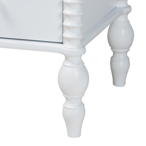 Baxton Studio Baxton Studio Callison Solid Wood Farmhouse Chest with Spindle Detail and Four Drawers White MG9020-White-4DW-Chest