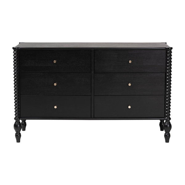 Baxton Studio Baxton Studio Callison Solid Wood Six Drawer Farmhouse Dresser with Spindle Detail Black MG9020-Black-6DW-Dresser